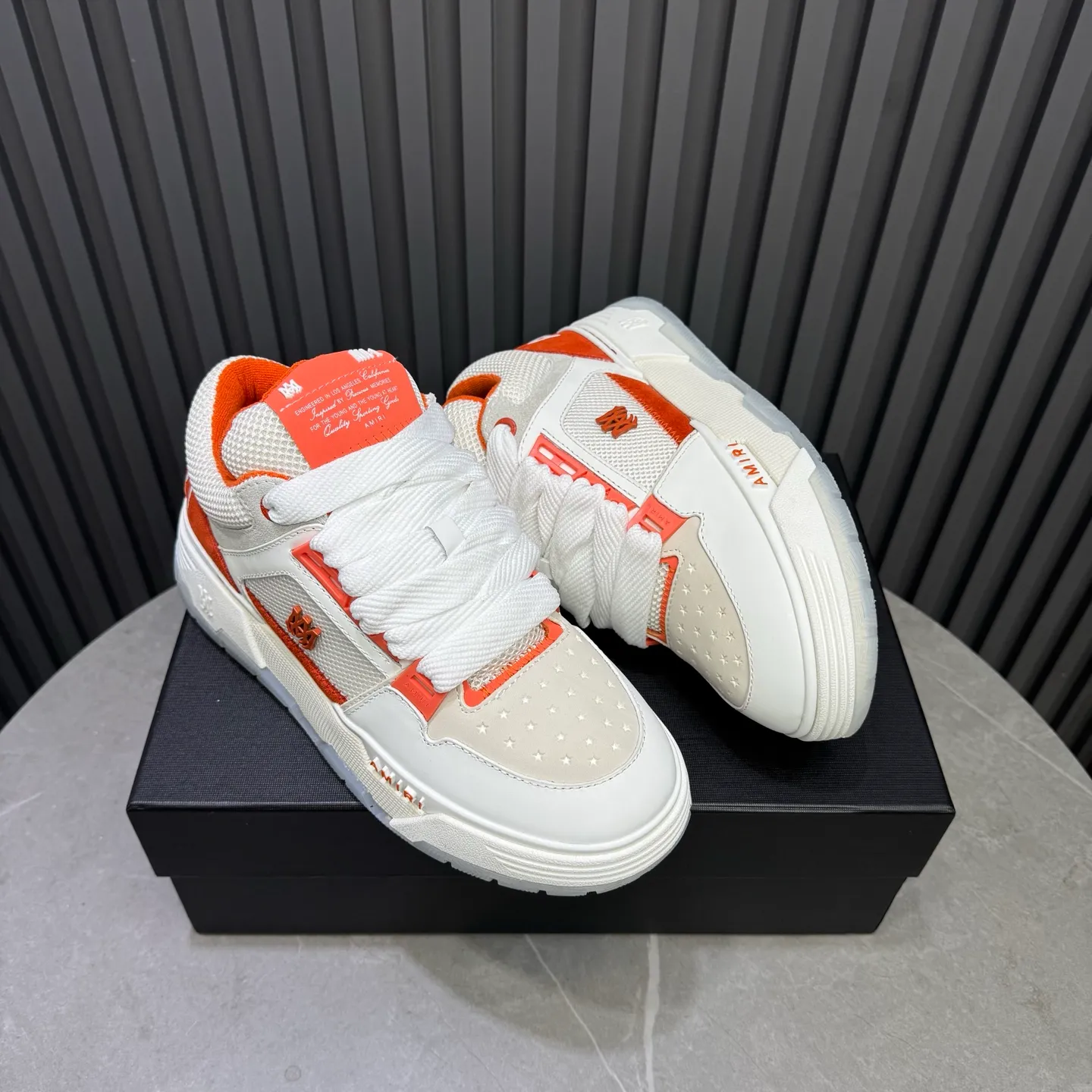 Men's shoes 💰660💰 AMIRI AMIRI trendy brand hot sale 🔥 Available all year round, couples 💑 Official website synchronization Imported fabrics 1⃣️ vs 1⃣️ replica, original factory special original sole, 35-45 (45. non-refundable)